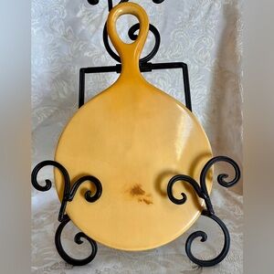 Vintage Art Deco Butterscotch
Celluloid Hand Beveled Glass Mirror
c. 1920s-1940s